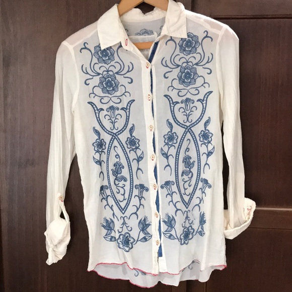 Embroidered Boho Blouse - Picture 1 of 9